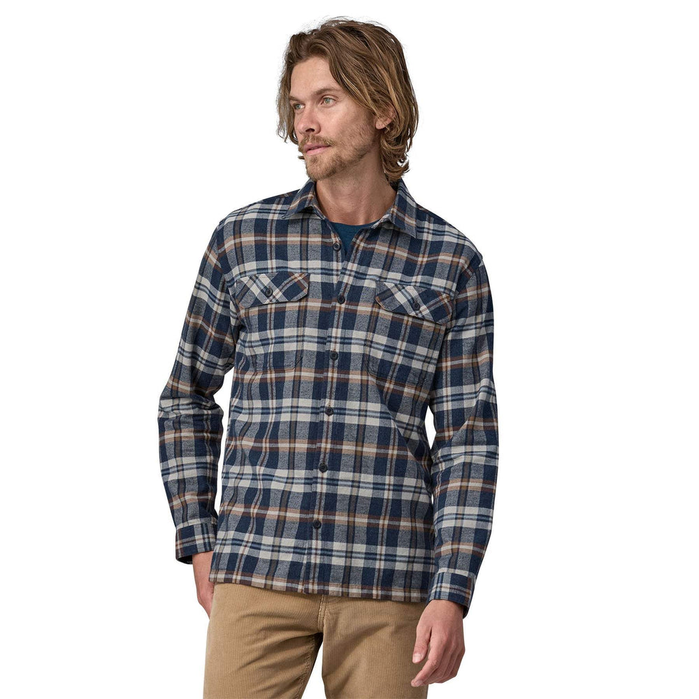 M's L/S Organic Cotton Mw Fjord Flannel Shirt - Fields: New Navy - Blogside