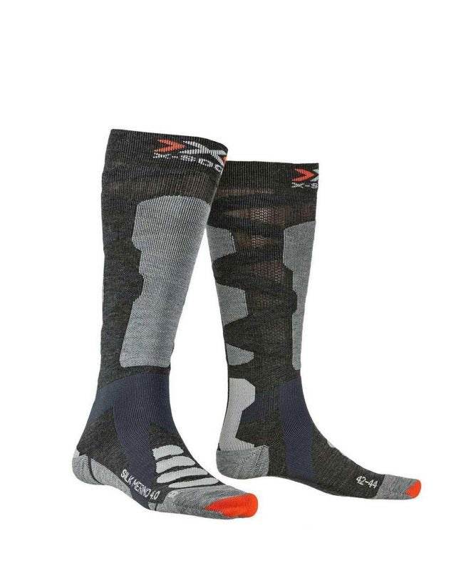 Ski Silk Merino 4.0 Socks - Anthracite Melange/Grey Melange - Blogside