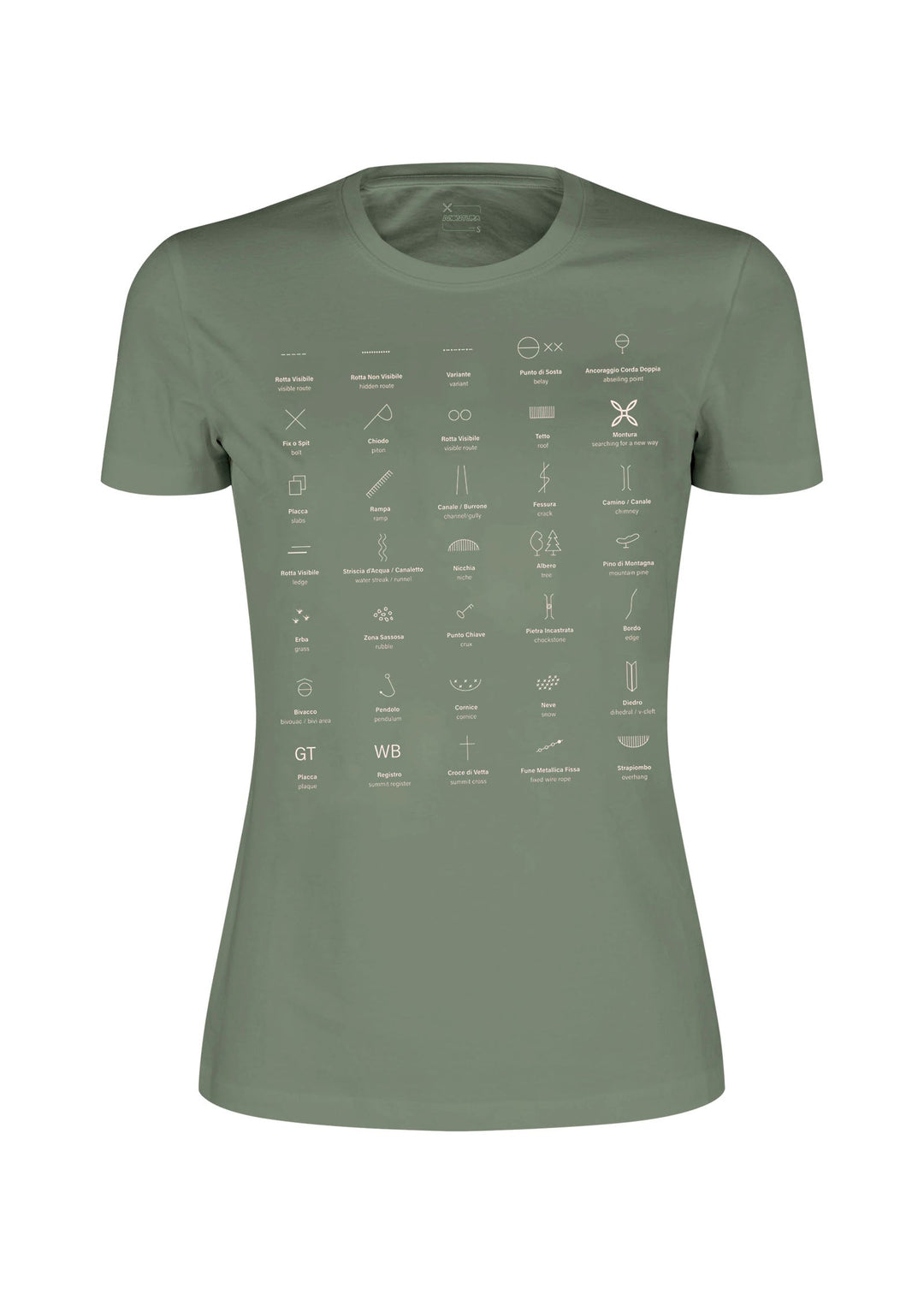 Topographic T-Shirt Woman - Verde Salvia/Light Rose (4901) - Blogside