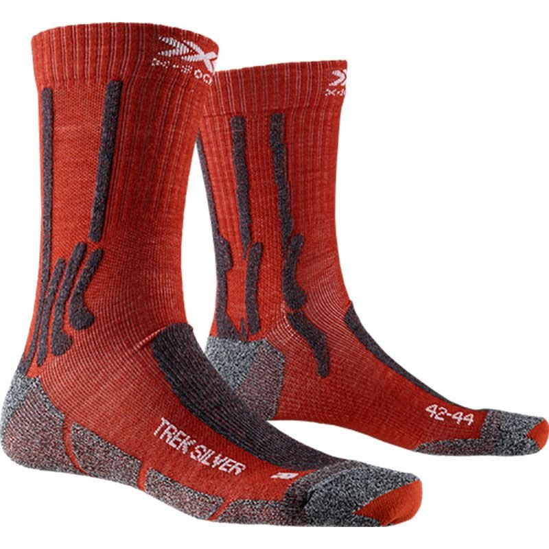 Trek Silver Socks - Crimson Red/Dolomite Grey - Blogside